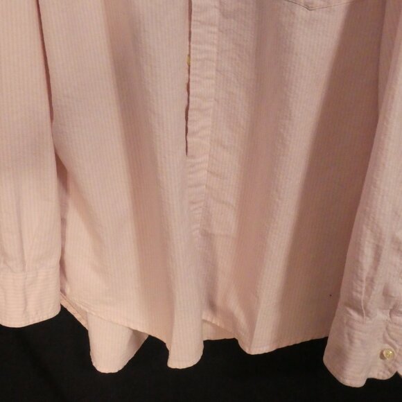 TOMMY HILFIGER | xl - extra large | Pink and White Striped Dress Shirt W/ Pocket - Picture 7 of 14